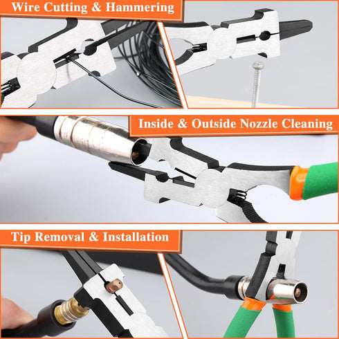 SPEEDWOX 7 Inches Mig Welding Pliers With Measurement Holes Multi-Function Welding Pliers Mig Welder Welding Tools Mig Pliers Welding Equipment Welding Hammer Welding Supplies Mig Welding Equipment