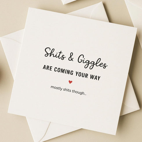 TEEMI -Funny Sh*ts & Giggles Baby Shower Card for New Mum, Card for New Baby, Hello Pregnancy Cards