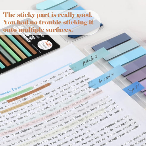 BAYTORY 1720 Sheets Transparent Sticky Tabs, Clear Sticky Notes, Long Page Book Markers, Index Tabs, Tape Flags for