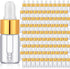 100 Pcs Clear Glass Dropping Bottles Mini Essential Oil Dropper Bottles with Black Cap Tiny Storage Jars for Perfumes