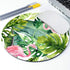 Watercolor Tropical Palm Tree with Flamingo Mousepad, Custom Round Mouse Pad 7.9 x 7.9 x 0.12 Inch