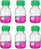 PATIKIL 6 Pack Reagent Media Storage Bottles, 250ml Borosilicate Glass Graduated Round Bottles with GL32 Green Cap
