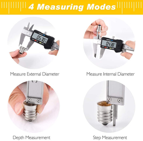Adoric Digital Caliper, Electronic Stainless Steel Body with Large LCD Screen, 0-6 Inches, Inch/Millimeter Conversion