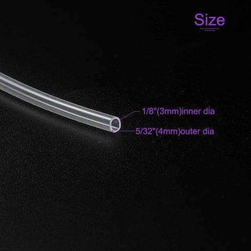 DMiotech 1/8" ID 5/32" OD 10 Feet Clear Silicone Tube, Industrial Tubing for Water Air Pump