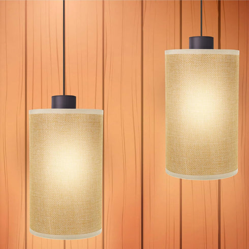 E27 4.72 Inch NUOBESTY Small Drum Lampshade Base Linen Fabric Lamp Cover for Table and Pendant Lamps Indoor Light