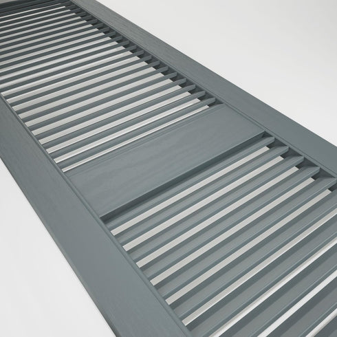 Builders Edge 14.5 52 419 in. W x in. H , Standard Cathedral Top Center Mullion, Open Louver Shutters, Includes