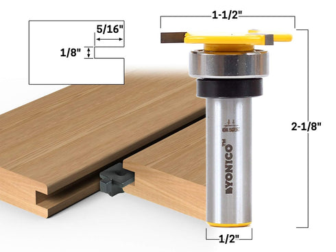 YONICO Top Bearing Slot Cutter Router Bit 1/8-Inch x 5/16-Inch 1/2-Inch Shank
