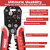 WGGE WG-014 Self-Adjusting Insulation Wire Stripper, 3 in 1 Automatic Tool for AWG 10-24