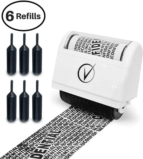 Vantamo Identity Theft Protection Roller Stamp for Hiding Sensitive Information, Wide Confidential