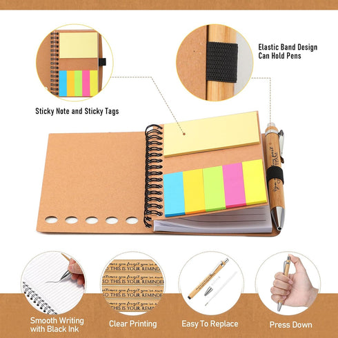 Moinchore 20 Sets Teacher Appreciation Gifts Thank You Gifts Inspirational Spiral Notebooks with Sticky Notepad