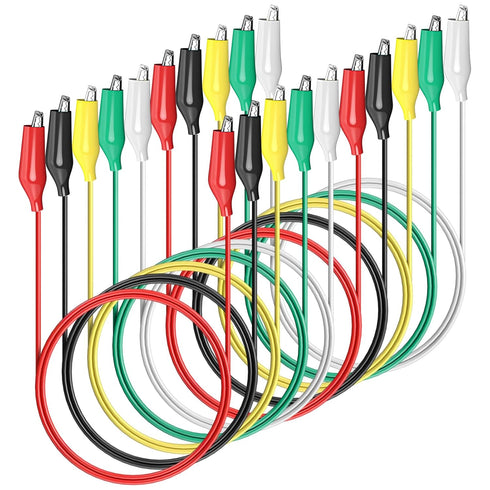 Goupchn 10PCS Alligator Clips Electrical Test Leads, Dual Ended Crocodile Clips Jumper Wires for Circuit Testing