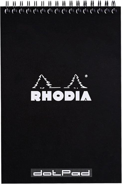 Rhodia Wirebound Notepad, A5, Dot, Black