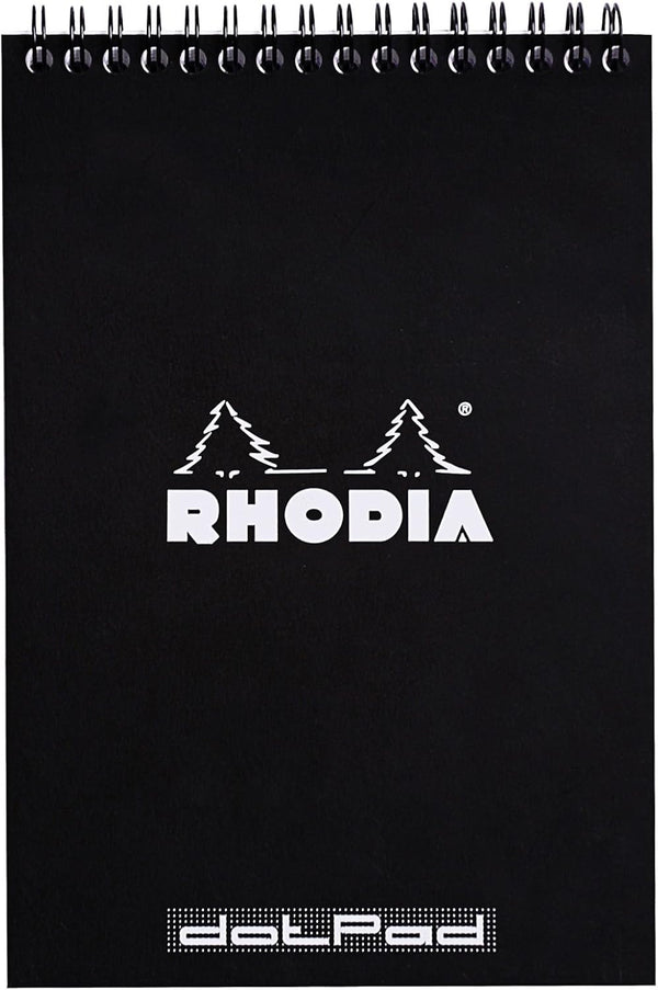 Rhodia Wirebound Notepad, A5, Dot, Black