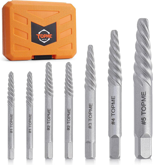 Screw Extractor Set, 7PCS Easy Out Screw Extractor Set, Stripped Screw Extractor