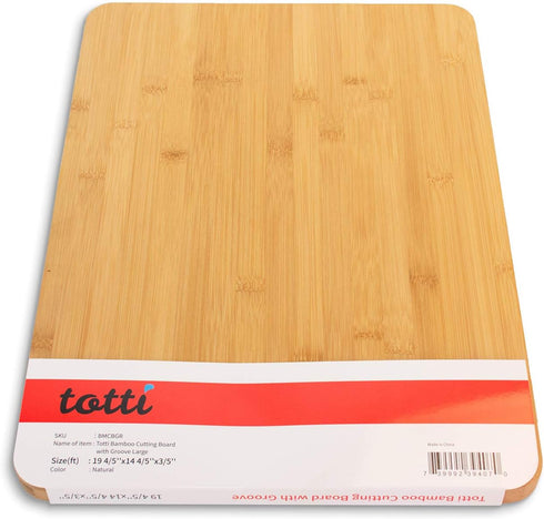 Large Eco-Friendly Bamboo Cutting Board with Juice Groove
