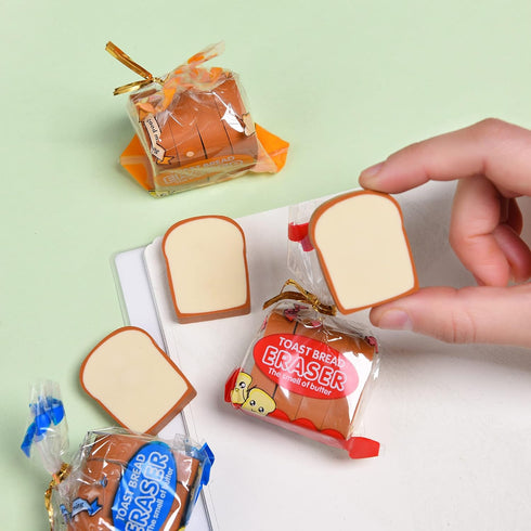 Bread Shaped Erasers for Kids, 16Pcs Mini Novelty Toast Erasers for School Rewards