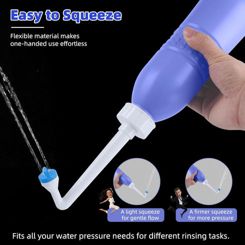 Nozzle -21.8oz(620ml) Hibbent Portable Bidet Sprayer and Travel Bidet with Hand Held Bidet Bottle for Personal