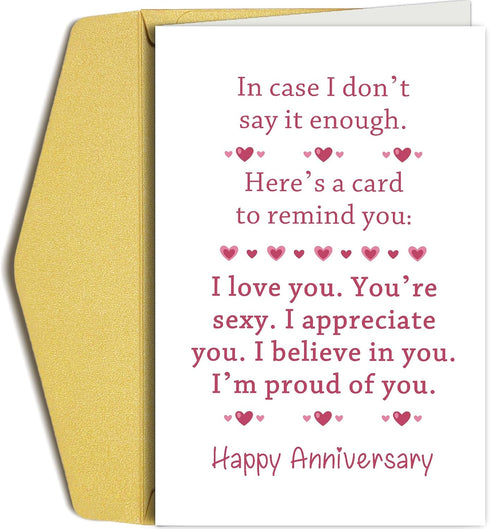 Oamiolek Romantic Anniversary Card for Him Her, Funny Anniversary Card for Husband Wife,