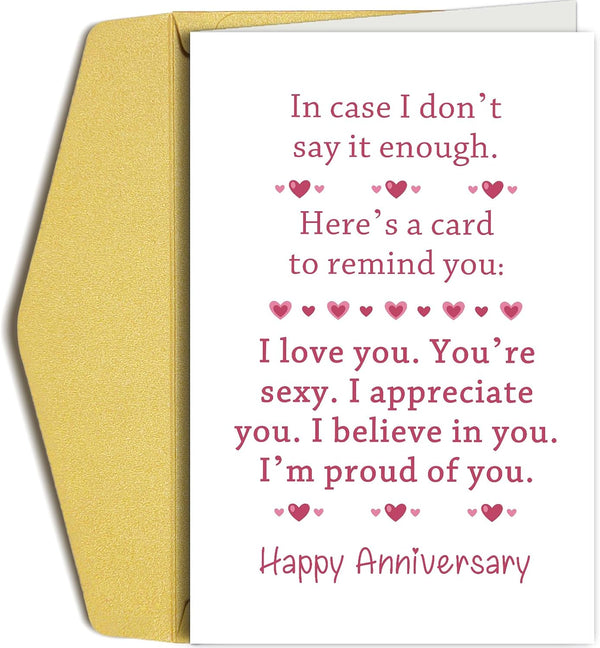 Oamiolek Romantic Anniversary Card for Him Her, Funny Anniversary Card for Husband Wife,