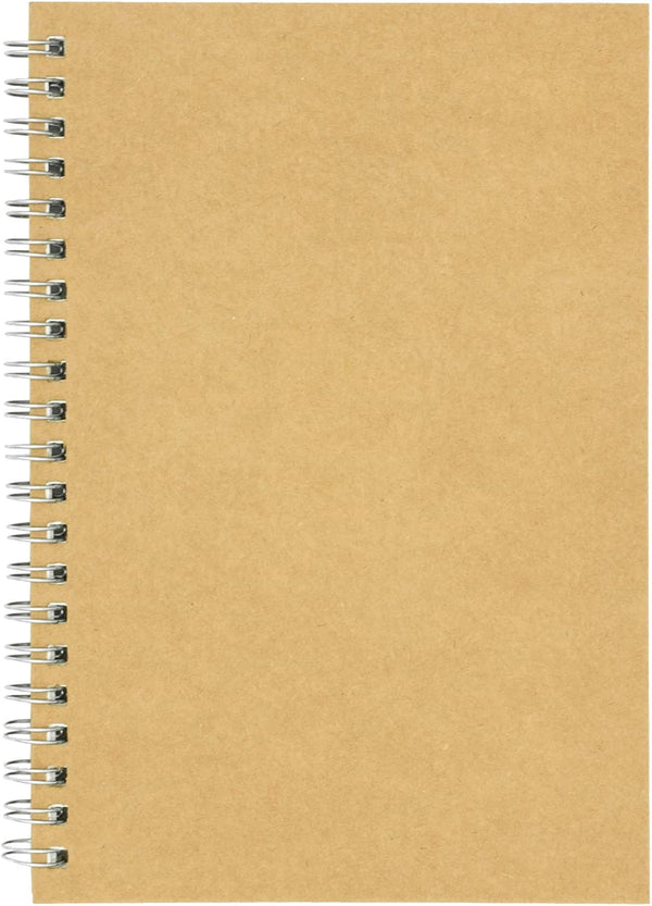 Soft Cover Spiral Notebook Journal, Coofficer Blank Sketch Book Pad, 100 Pages, 7.5 "x 5.1" (Brown)