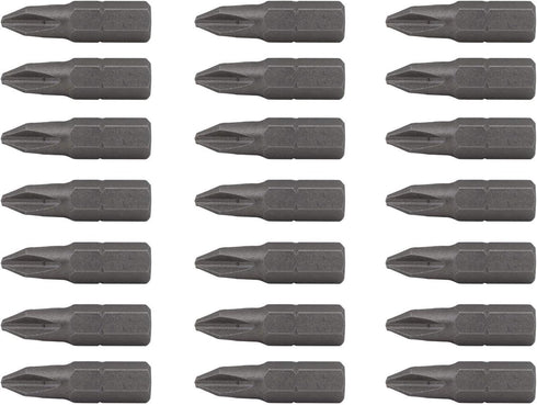 Edward Tools Pack of 20 PH2 Screwdriver Bits - 1 Phillips Heavy Duty Steel with Easy Access Storage Box
