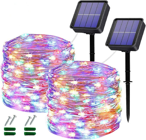Lezonic Outdoor Solar Christmas Lights Waterproof,2 Pack Total 240LED 24M/80Ft Garden Light