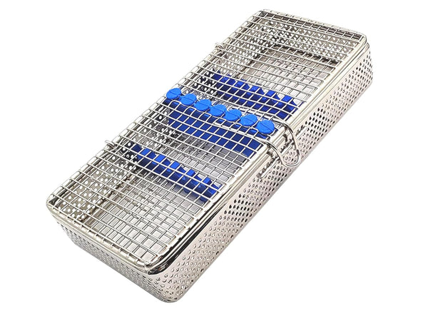 Mesh Cassette Tray Box for Thick Instruments, Tubes, Handpieces, Dental Instruments Labs Organizer for Sterilization