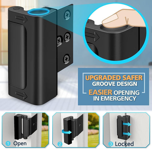 800 lbs Home Security Door Reinforcement Lock - Child Proof Door Locks for Front Door Child Safety Lock High Door Locks