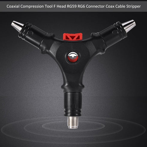 3 in 1 F Plug Coaxial Compression Tool F Head RG59 RG6 Connector Coax Cable Stripper Coaxial Installation Fitting Tool for Digital TV by Serounder