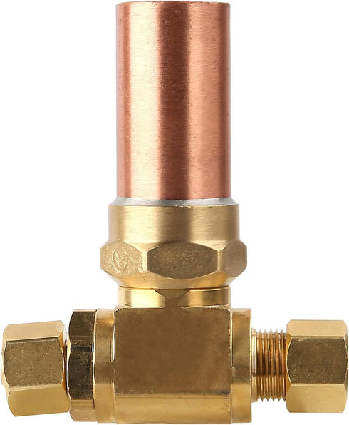 Solimeta Compression Tee Water Hammer Arrestor, 3/8" OD X 3/8" OD Female, Lead-Free Brass