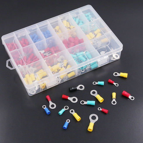 Hilitchi 160-Pcs Assorted 22-10 AWG Insulated Ring Wire Crimp Connector Terminals Assortment Kit