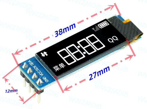 WWZMDiB 3 0.91 I2C SSD1306 ESP32 Pcs OLED Display Screen with IIC Compatible with for Arduino Raspberry Pi STM