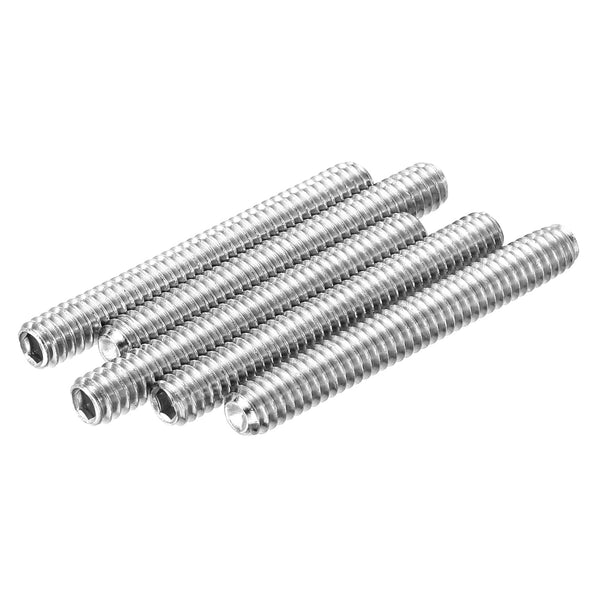 uxcell 5Pcs Hex Socket Grub Screw, 1/4-20x2" 304 Stainless Steel Head Socket Set Screws for Door Handles