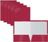 Better Office Products 25 Pack 2 Pocket Glossy Laminated Burgundy Red Paper Folders, Letter Size