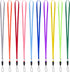 Wisdompro 10 Pack 17 inch Long Colorful Quick Release Neck Lanyards Straps for USB Flash Drives, Keys, ID Badge Holders