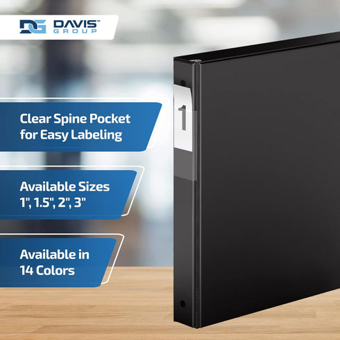 Premium Economy 1-Inch 3-Ring Binder for School, Office, or Home, Pack of 6, Black