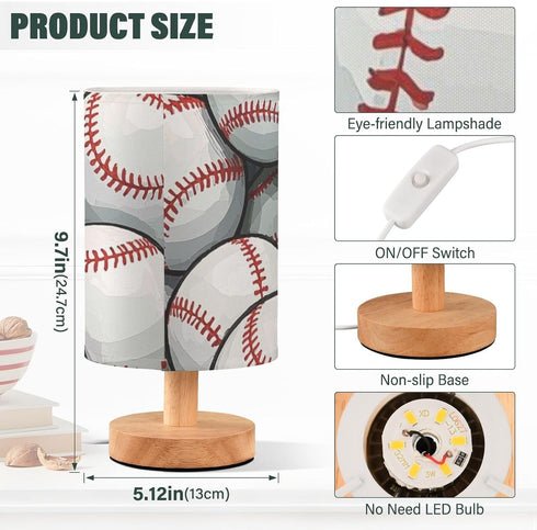 Amooorous Cartoon Sport Baseball End Table Lamps Baby Night Light for Indoor Lamp for Boys with Shade lamparas mesa de