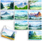 Wright Home & Gift Watercolor Landscapes - All-Occasion Blank Note Greeting Cards 10 Pack Assortment with Envelopes