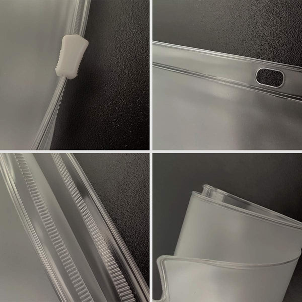 YoeeJob 3 Holes Clear PVC Zipper Binder Pocket Insert Pages, Letter Size 8 1/2" x 11, 8 Packs