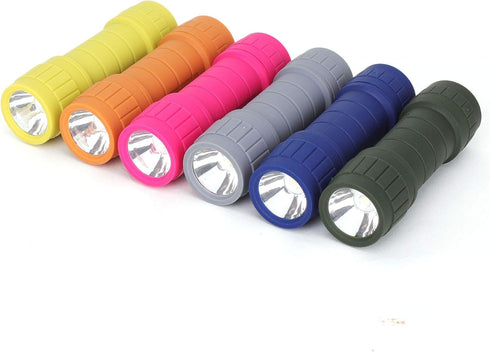 6-Pack Small Flashlights Set - Super Bright 100 Lumen LED Flashlight with 18 AAA Batteries Included