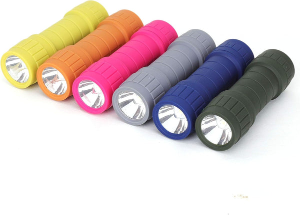 6-Pack Small Flashlights Set - Super Bright 100 Lumen LED Flashlight with 18 AAA Batteries Included