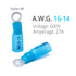 Wirefy 130 PCS Heat Shrink Ring Terminals #8 - Resistant Ring Connectors, Eyelet Wire Connectors for Blue 16-14 AWG