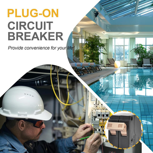 New Upgrade 220 2-Pole 20-Amp Circuit Breaker, 3/4-Inch Plug-On Molded Case Thermal Magnetic Protection 120/240V