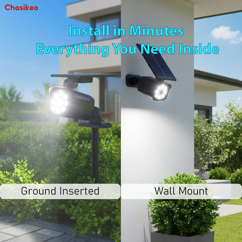 IP67 360 1200LM(1 Pack) Solar Motion Light Outdoor, Solar Spotlight with Motion Sensor, Waterproof Solar Power Security
