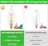 IINVGOOD 12-Pack Dimmable Bulbs 40 5000K Bulb, 4W 460 Bulbs, E12 Bulbs, 90+CRI LED Candelabra Light Watt Equivalent