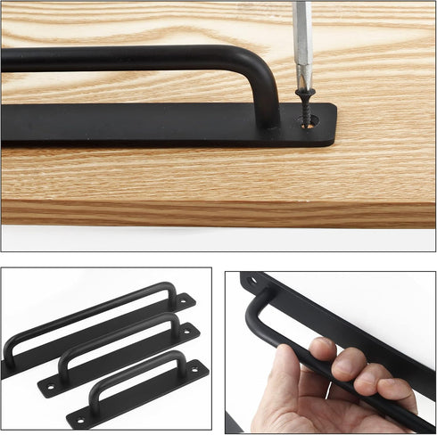 2 Pack Barn Door Pulls 5 Inch Garage Handles Long Base Handle Pull with Mounting Screws (128mm, 2 Pack)