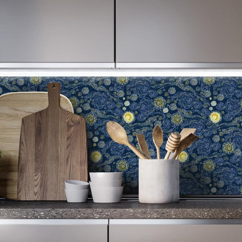 Modern Impressionist Art Peel and Stick Wallpaper 17.71in X 118.1in Self Adhesive Waterproof Abstract Vinyl Wallpaper