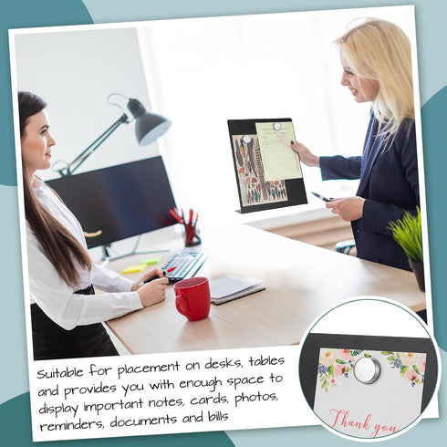 Fainne 1 Pcs 11 x 8.7 Inch Magnetic Bulletin Board with Easel Stand, Mini Black Magnet Display Board for Home School
