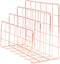 Magazine Holder for Desk - 3 Slots File Sorter Organizer, Rose Gold Desktop Accessories