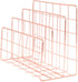 Magazine Holder for Desk - 3 Slots File Sorter Organizer, Rose Gold Desktop Accessories